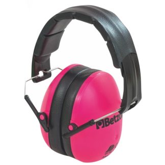 Pink og sorte høreværn i børnestørrelse